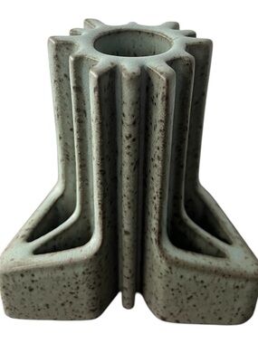 Modern Speckled Sage Ceramic Vase - Sculptural Accent - Pike Studios